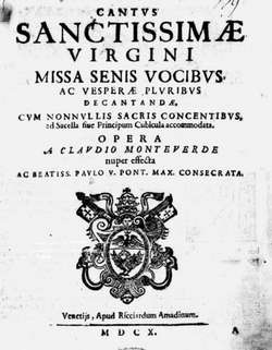 Title page of the soprano part book